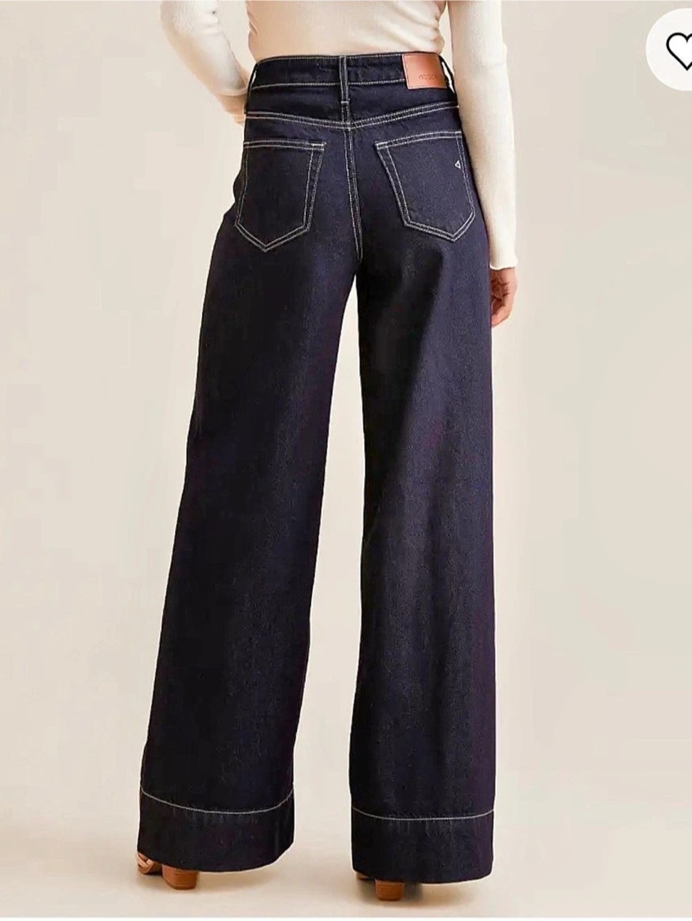 Size 31 Hidden wide leg Jeans - rigid denim dark wash, “nori” style